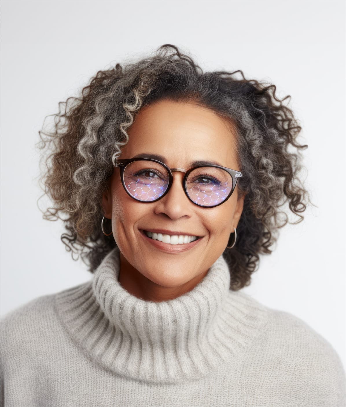 Woman wearing progressive lenses